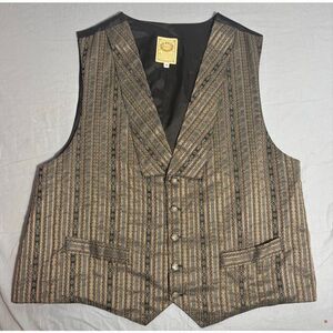 Wah Maker Arizona True West Outfitters Men's Brown Vest XL Western Cowboy Style